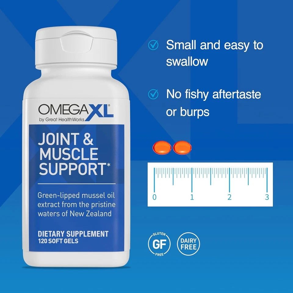 OmegaXL Joint & Muscle Support – Green-Lipped Mussel Oil Extract, 300 Soft Gels | Premium Wellness Supplement